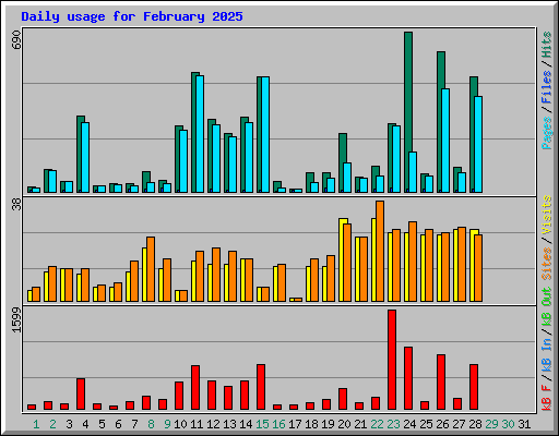 Daily usage for February 2025