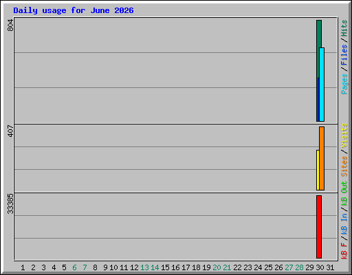 Daily usage for June 2026