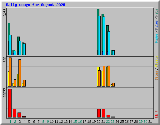 Daily usage for August 2026