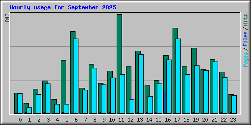 Hourly usage for September 2025